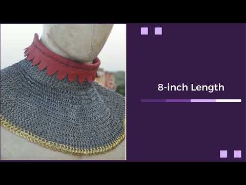 Watch YouTube Video for 6 mm Flat Riveted Solid Rings Chain Maille Gorget