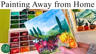 How I Paint Away From Home | Sketchbook, Palette & a Small Landscape