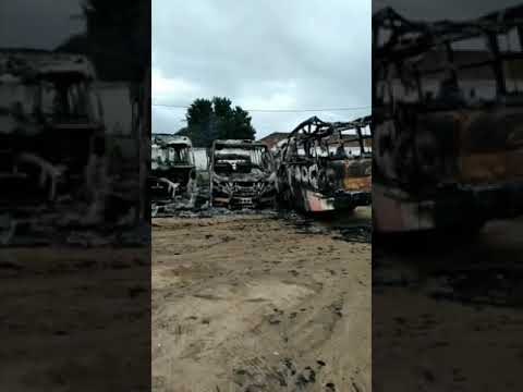 Ônibus são queimados em Lagoa D'Anta/RN