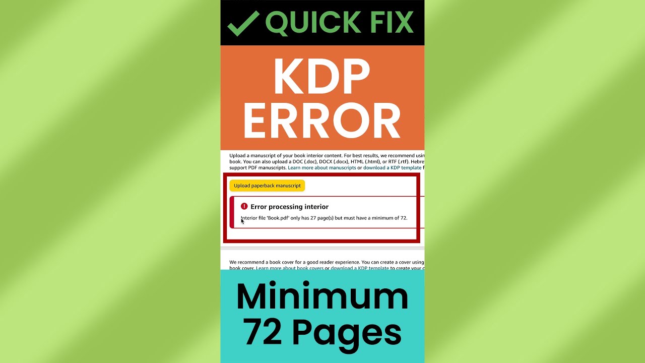 Fix KDP Error - Minimum 72 Pages