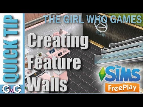 Part of a video titled The Sims Freeplay: Creating Feature Walls [QUICK TIP] - YouTube