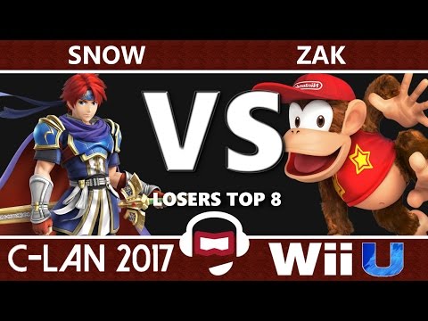 C-LAN 2017 Smash 4: Losers Top 8 - Snow (Roy) vs Zak (Diddy Kong)