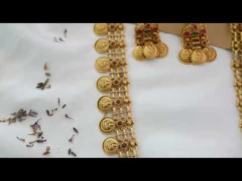 Ravali Temple Work Necklace Set
