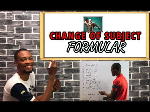 Change Of Subject Formular