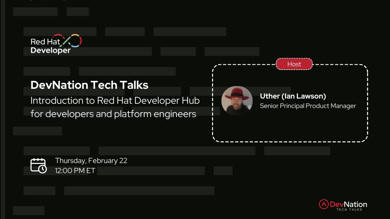 Introduction to Red Hat Developer Hub for developers and platform engineers