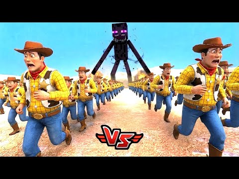 ŞERİF WOODY ORDUSU VS MINECRAFT ENDERMAN ORDUSU