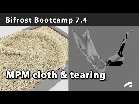 Bifrost Bootcamp 7.4 - Simulating cloth with MPM