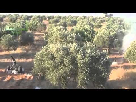 استهداف  قوات النظام بقذائف الهاون في معسكر القرميد من قبل كتائب أحرار الشمال في محافظة إدلب