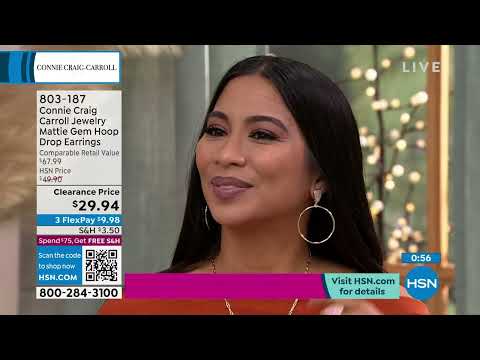 Connie Craig Carroll Jewelry Mattie Gemstone Hoop Drop E...