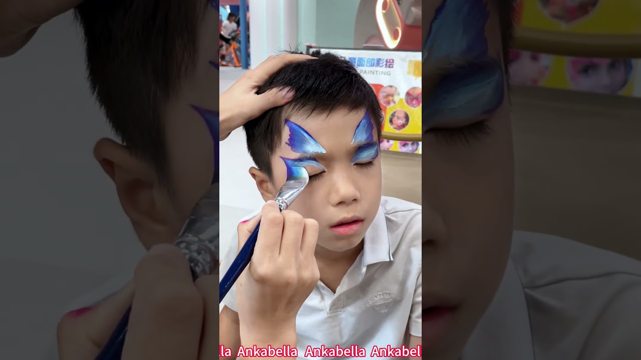 Turning this cute boy into a blue cartoon character! 🎨💙