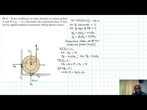 F8–4 Friction (Chapter 8: Hibbeler Statics) Benam Academy