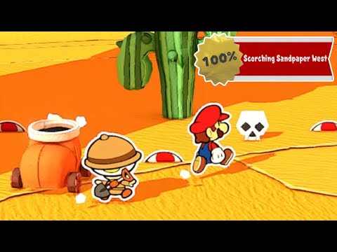 Paper Mario The Origami King - 100% Walkthrough - Scorching Sandpaper West