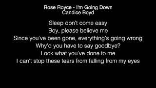Candice Boyd - I'm Going Down Lyrics (Rose Royce) THE FOUR