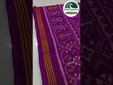 Pink Ghughra Border Nanu Narikunj Motifs Single Ikat Patola Saree 8 Ply Silk