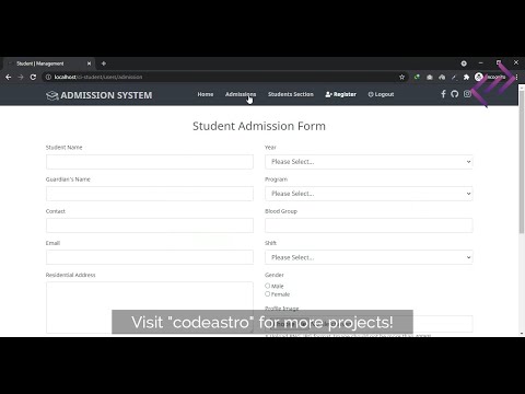 Student Admission Management System in PHP MySQL CodeIgniter with Source Code - CodeAstro