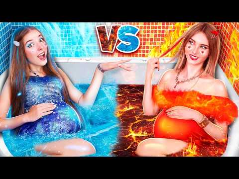 Grossesse Chaude VS Grossesse Froide ! Fille de Feu & Fille de Glace deviennent Mamans