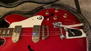 Video thumbnail for 1986 Terada Factory Pre-Elitist Epiphone Casino with Bigsby B6 + Towner Down Tension Bar II by Lounging Guitars