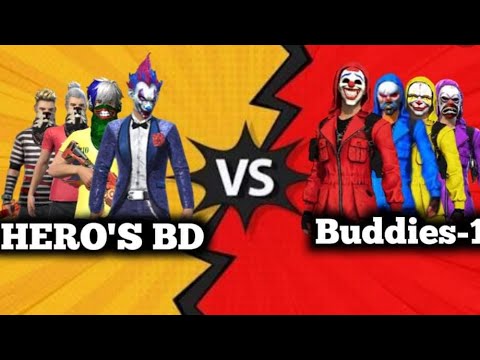 Hero's Bd Vs Buddies-1 Squad ||Clash Squad Challenge || Op Level Gameplay || 4v4 Cs || #Free Fire