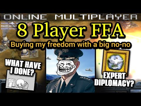 8 Player FFA - Air Force General - Pro Rules | C&C Generals Zero Hour | No Commentary