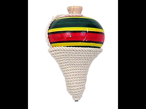Beginner Spin Top - How to Use a Classic Mexican Wooden Toy Spinning Top with String Wind and Throw