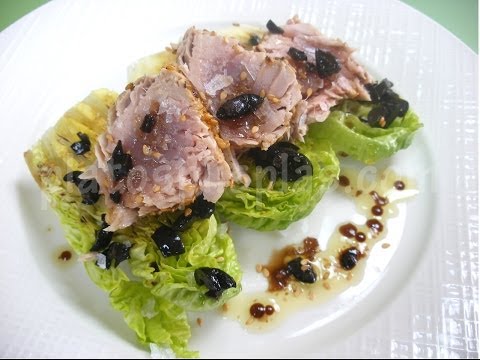 Solomillo de atún agridulce