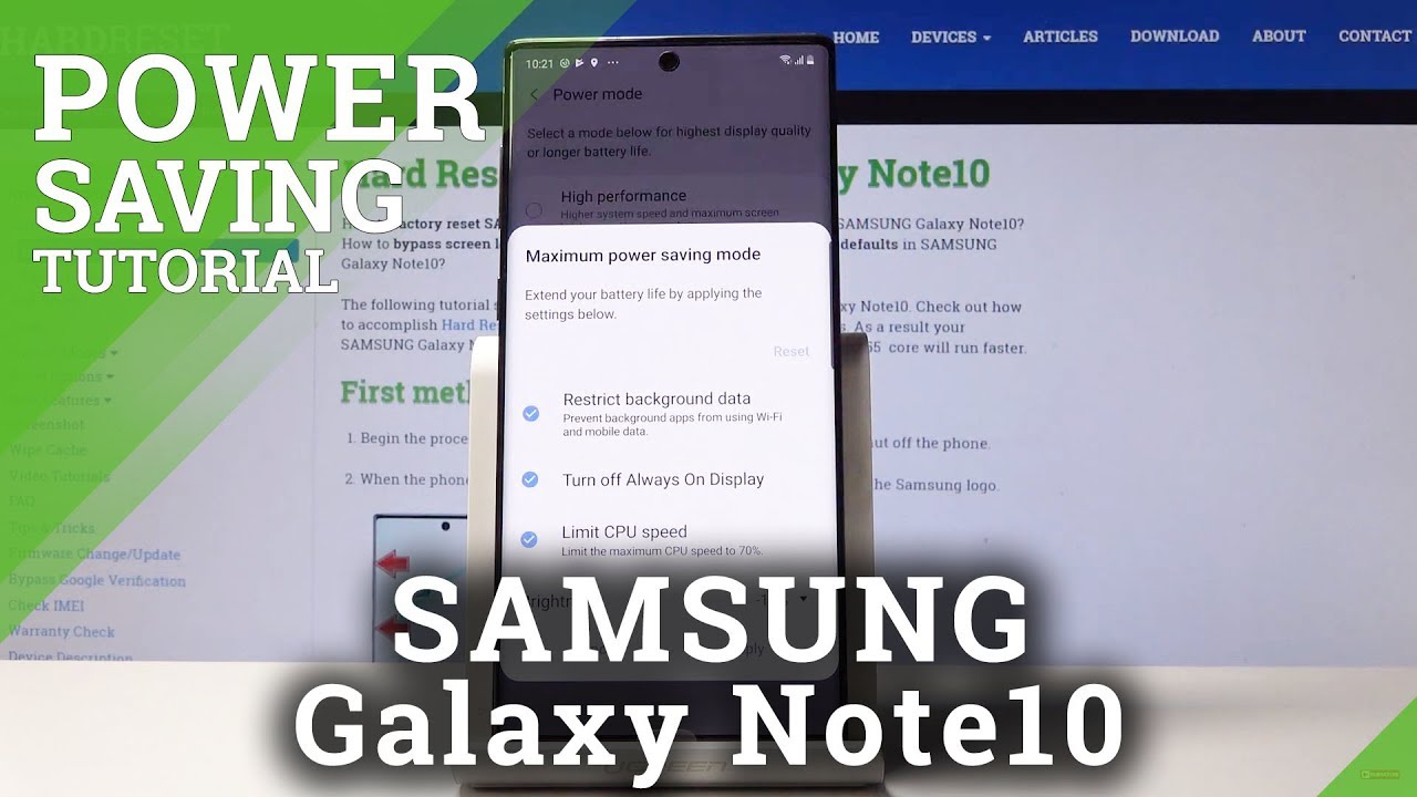 How to Activate Battery Saver in SAMSUNG Galaxy Note 10 - Power Saving Mode