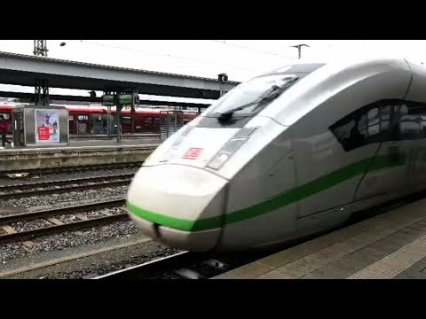 Einfahrt grüner ICE 4 in Nürnberg am 8. Oktober 2019