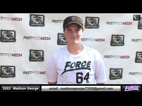 2022 Madison George 4.0 GPA - Catcher and Third Base Softball Skills Video - Fresno Force