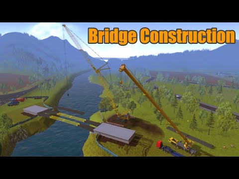 Bridge Construction (Timelapse) - Relaxing Construction Simulator 2015 Gameplay