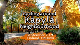 Cycling around Käpylä Neighbourhood, September 2020, Finland, Helsinki [4K]
