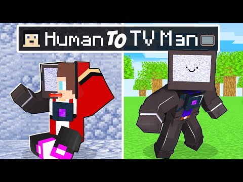 MAIZEN From HUMAN to TITAN TV MAN in Minecraft! - Parody Story(JJ and Mikey TV)