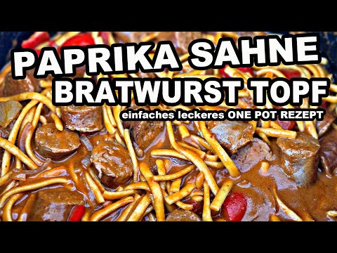 Paprika Sahne Bratwurst Spätzle Topf | Dutch Oven | The BBQ BEAR
