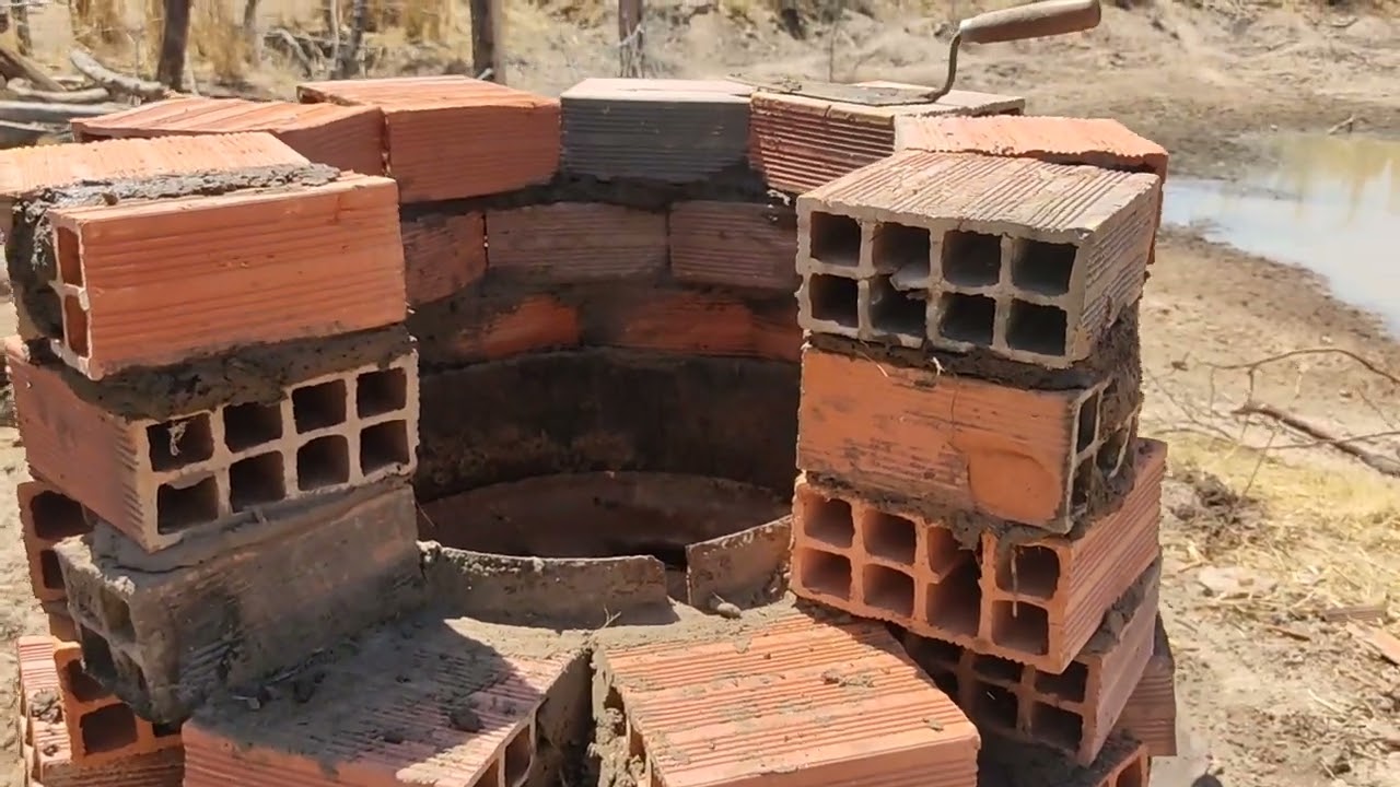 fazendo o queimador de fumaça para o forno de carvão vegetal