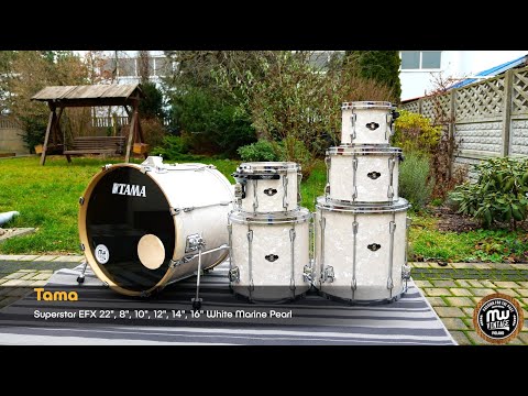 MW-Vintage.pl - Tama Superstar EFX 22", 8", 10", 12", 14", 16" White Marine Pearl Quick Overview 4K