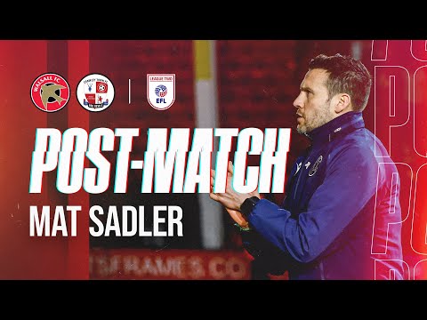 Nach dem Spiel: Cheftrainer Mat Sadler spricht über das 0:0-Unentschieden gegen Crawley Town.