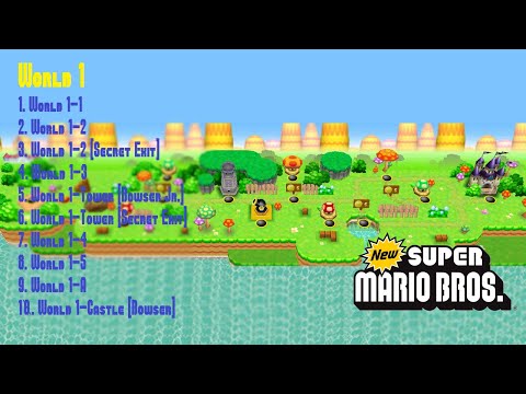 New Super Mario Bros (DS|High Res) (100%) (1/8) / World 1 [4:3/4K@60]