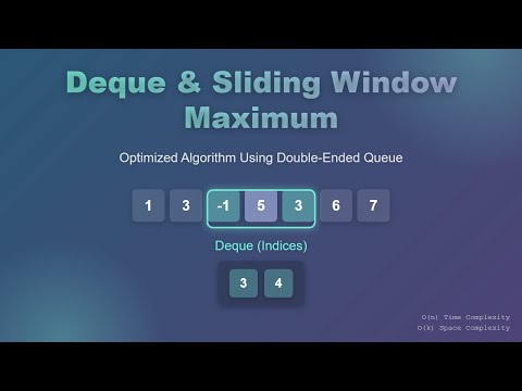 Deque (Double Ended Queue) Explained: Sliding Window Maximum Algorithm Tutorial