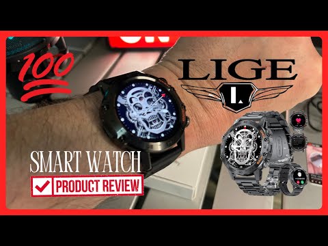 LIGE GPS Sports Smart Watch for Men, 2.13'' AMOLED Smartwatches, 170+ Sport Modes/LED Flashlight/Compass, IP68 Waterproof Step Tracker Watch, Sleep/Pedometer Smart Watches for Android iOS (Black) video review thumbnail
