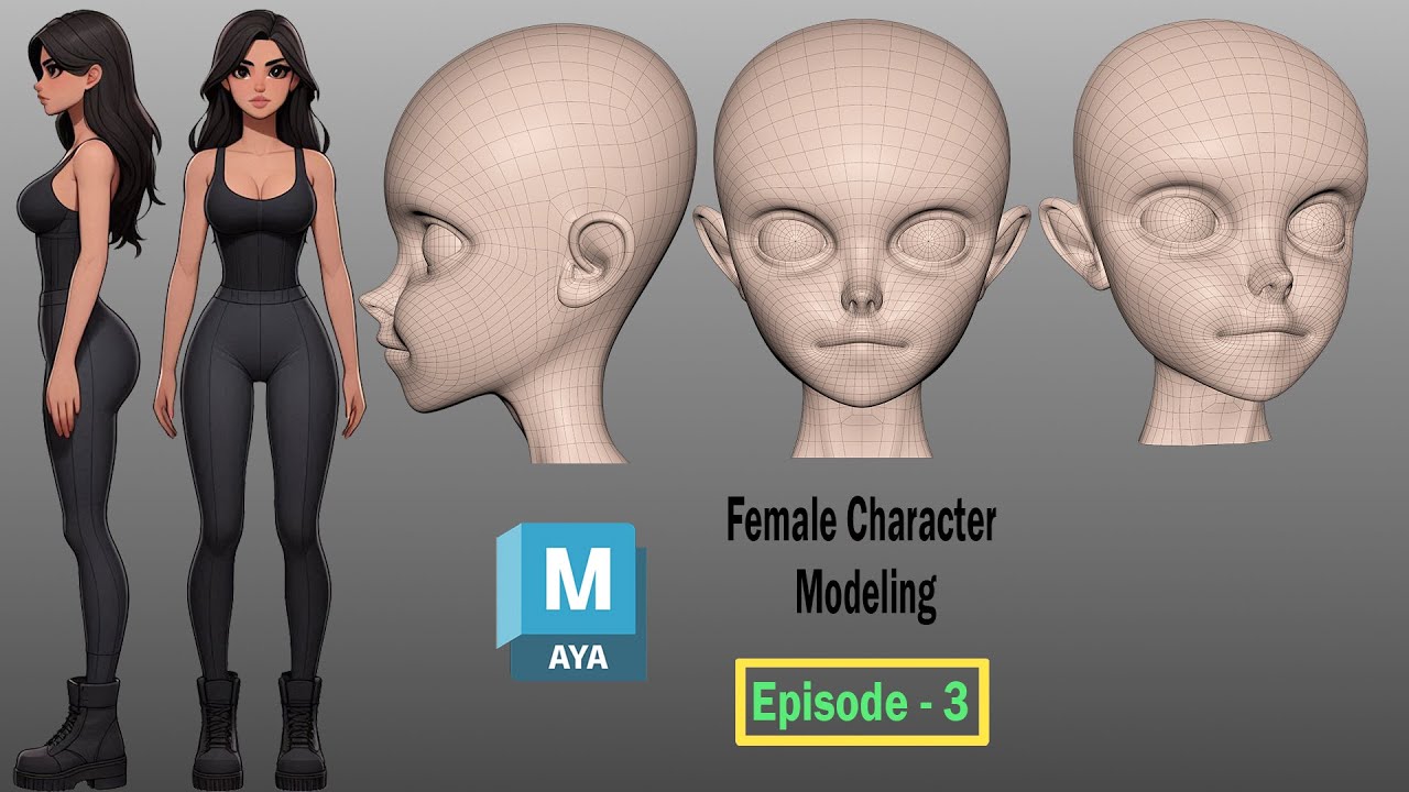 How to Model a Female Head in Maya | Beginner 3D Character Tutorial