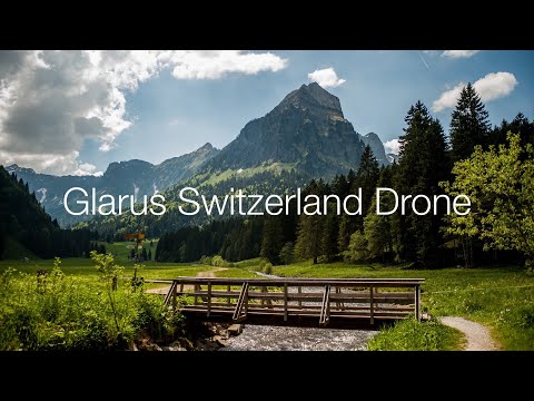 Glarus-Gl-bilten-klontalersee lake-Flums-regions-Switzerland-aerial view🇨🇭