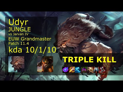 Udyr Jungle vs Jarvan IV - EUW Grandmaster 10/1/10 Patch 11.4 Gameplay