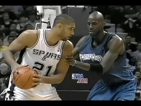 MVP Battle - Kevin Garnett vs Tim Duncan Wolves @ Spurs March 2003