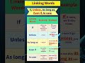 Linking Words: If, Unless, As long as, Even if, In case | Connectors in English #englishgrammar