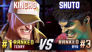 SF6 ▰ KINCHO (#1 Ranked Terry) vs SHUTO (#3 Ranked Ryu) ▰ High Level Gameplay