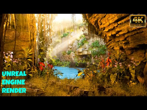 UNREAL ENGINE 5.5 4K NATURAL SCENERY ANIMATION | U.E LANDSCAPE SCENE