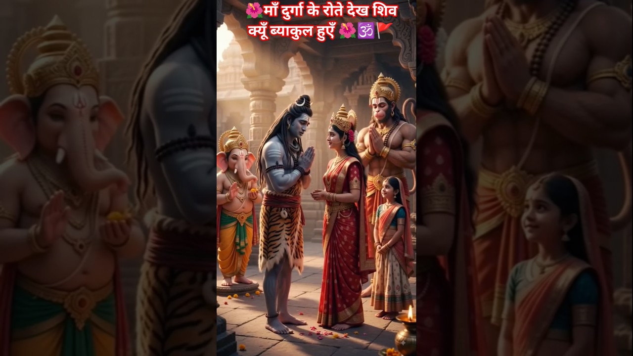 🌺Maa Durga Ko Rote Dekh Shiv Qun Paresan Huye 🌺🕉🚩🙏#sorts #bhakti #ytshorts #maadurga #shiv