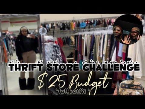 THRIFT STORE $25 CHALLENGE 🧣✨ | FULL OUTFIT | COME SHOP WITH ME!