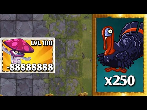 250 Turkey Zombies VS All Plant Use 5 Power Up || Pvz2 || Which Plant Will Win