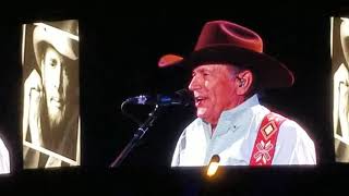 George Strait singing, &quot;Are the good times really over&quot; by Meryl haggard at NRG 2019 singing