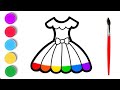 How to draw cute and easy Dress | Drawing, Painting and Coloring for Kids & Toddlers